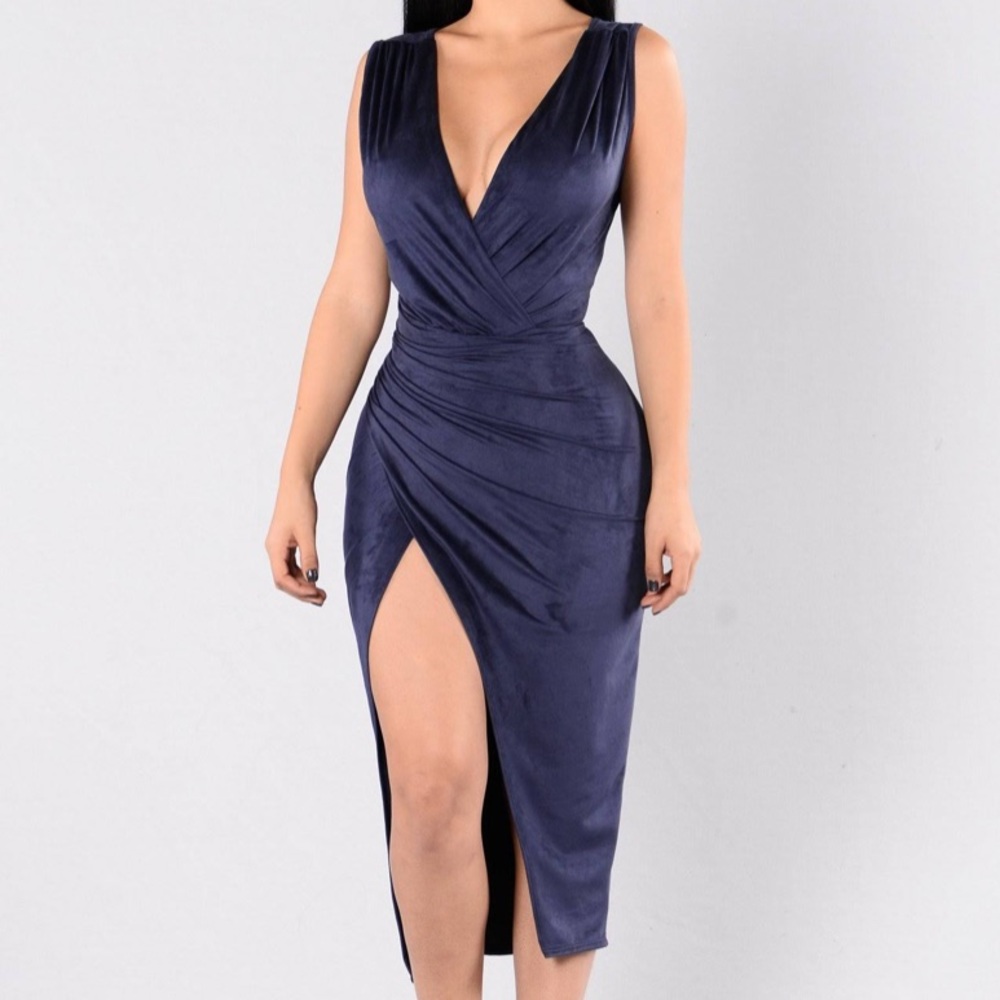 NWT Fashion Nova Midi Dress in Blue